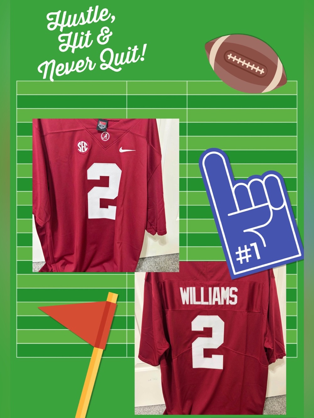 Alabama football Jersey number 2 Williams